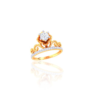925 Silver Floral Crown CZ Rose Gold Women’s Ring

