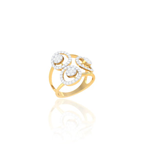 925 Silver Triple Circle CZ Stone Rose Gold Women’s Ring