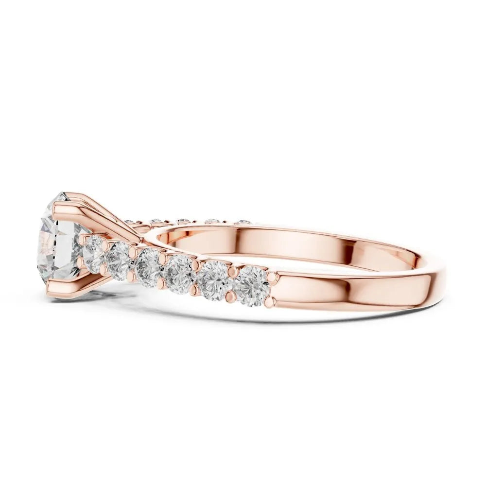 Orynio ORYNIO Radiant Grace Pavé Solitaire Sterling Silver Ring 92.5 silver jewellery