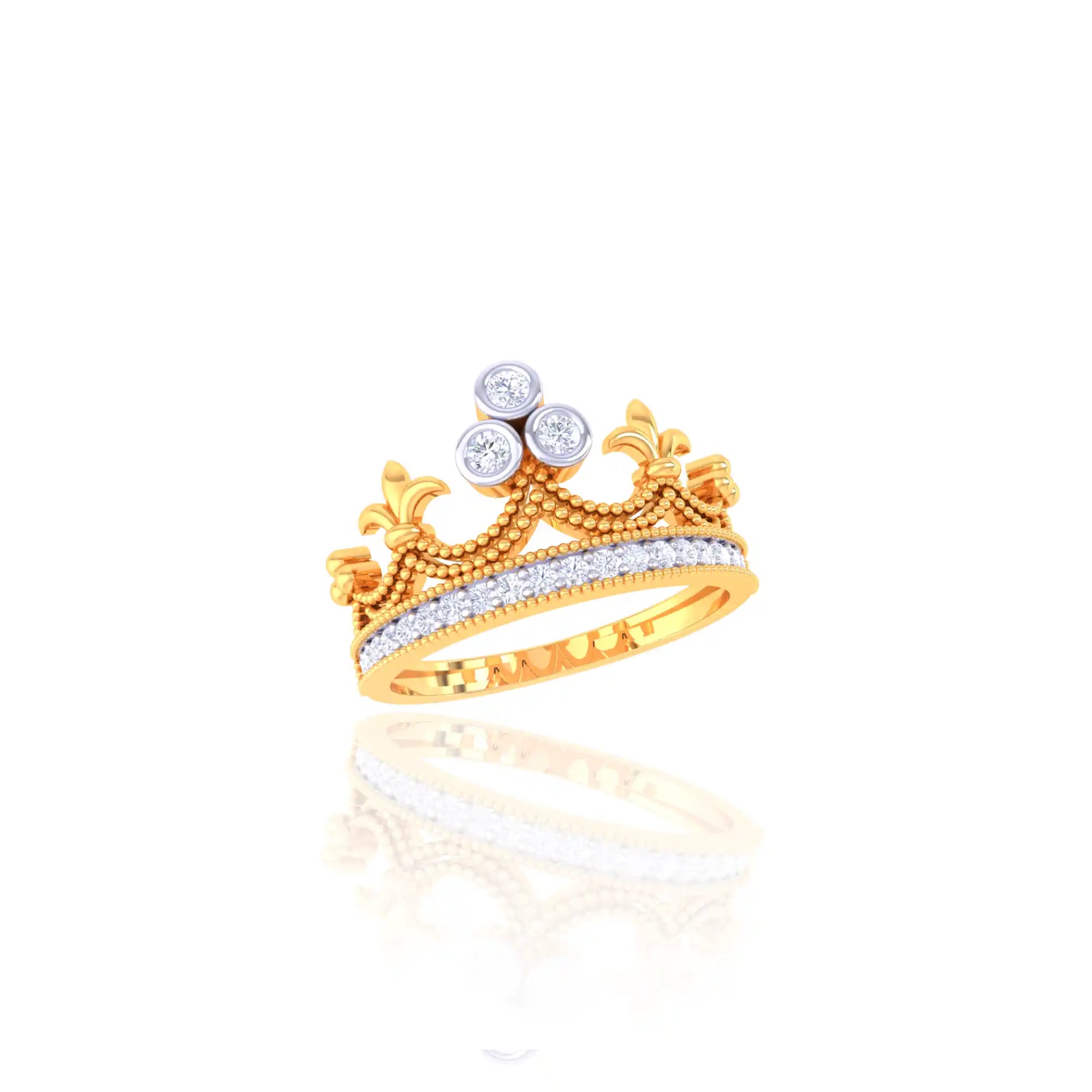 92.5 Sterling Silver Fleur-de-Lis Crown Ring