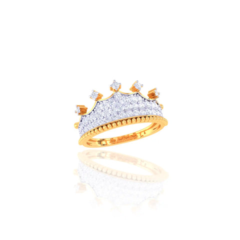 92.5 Sterling Silver Pave Crown Ring