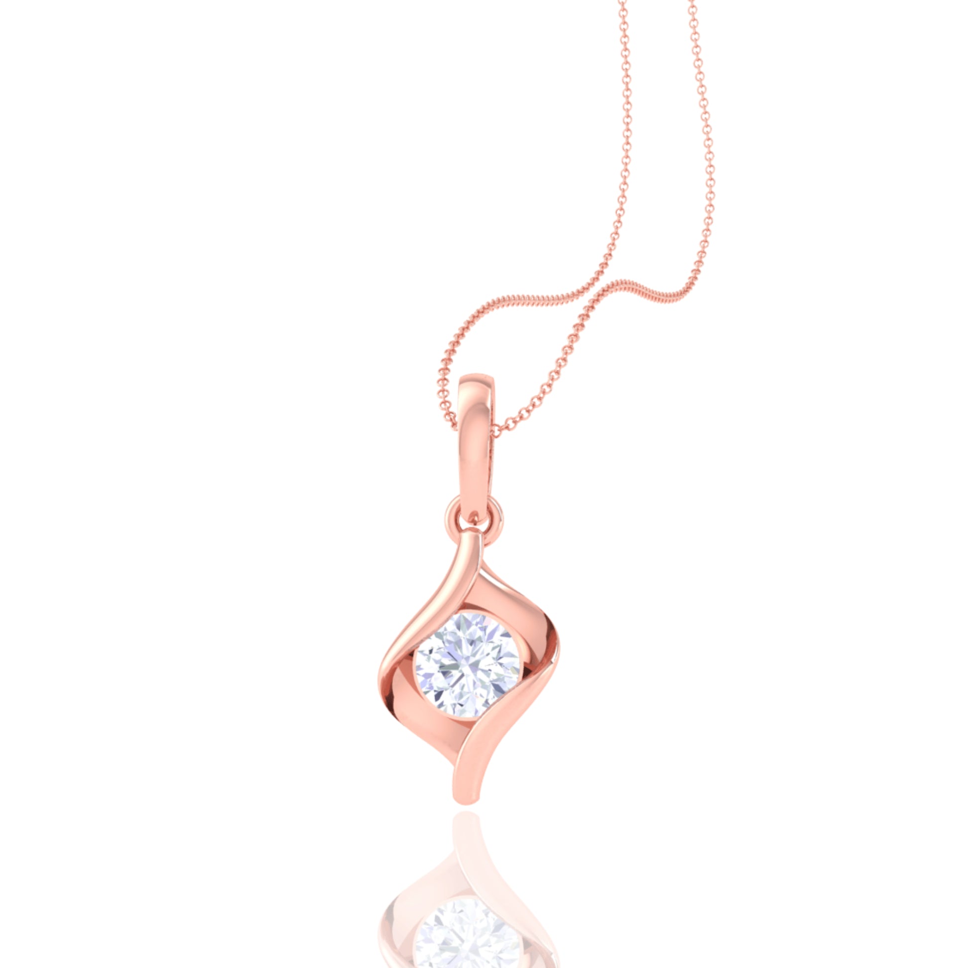 925 Silver Single Stone Light Design Women's Chain & Pendant – Elegant Minimalist Jewelry