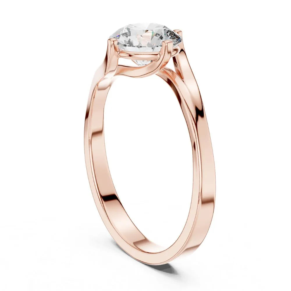 Bypass Solitaire Ring in 925 Sterling Silver | ORYNIO