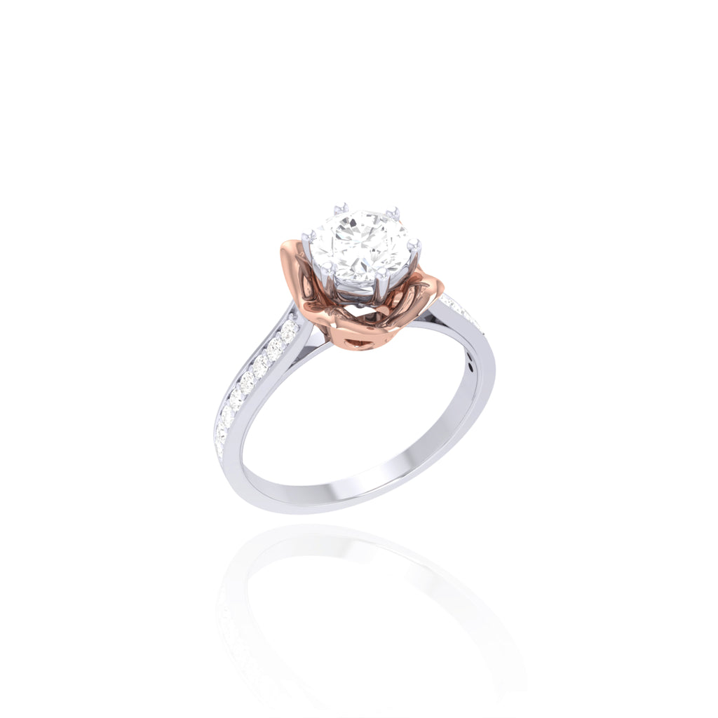 925 Silver Two-Tone Solitaire Ring for Women