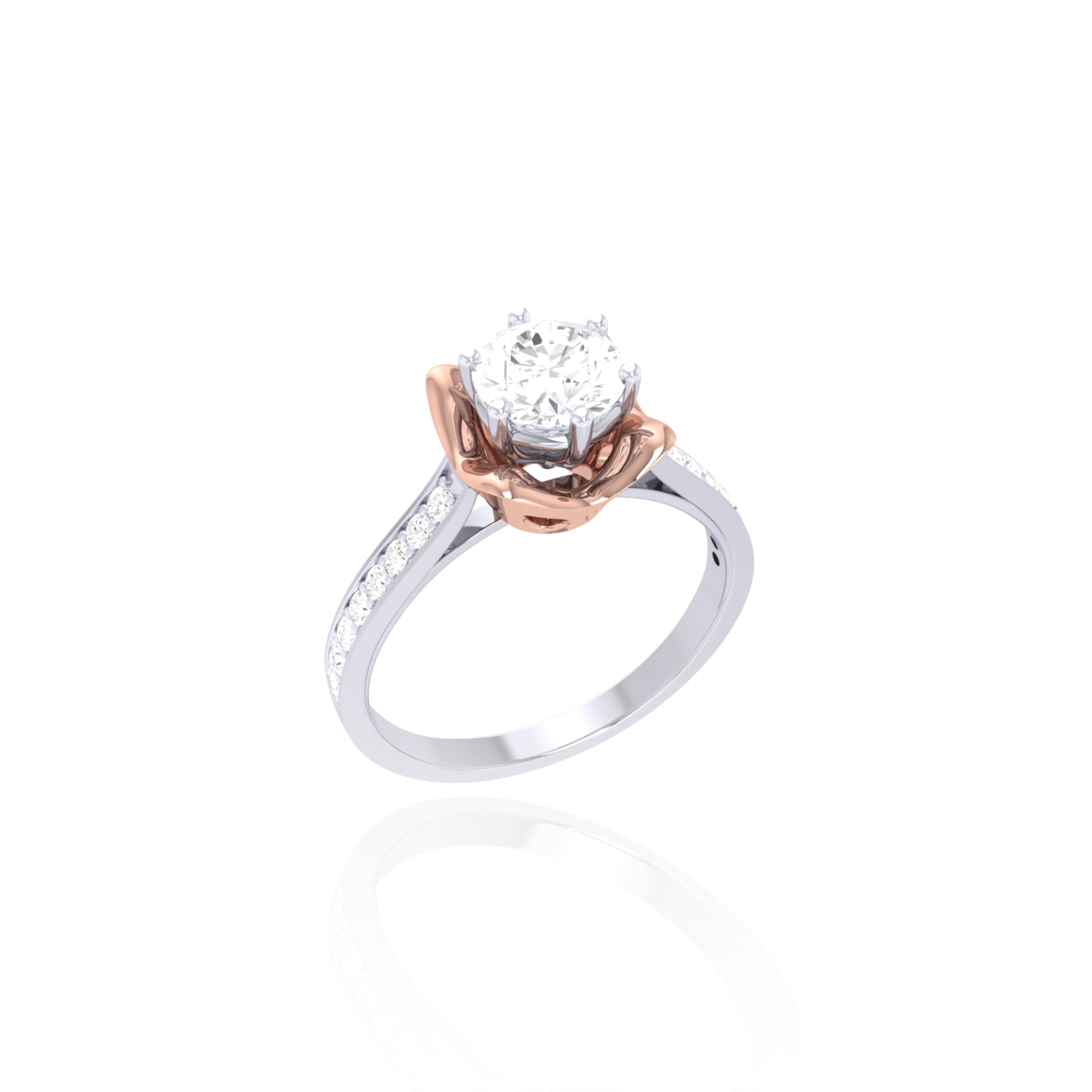 925 Silver Two-Tone Solitaire Ring for Women
