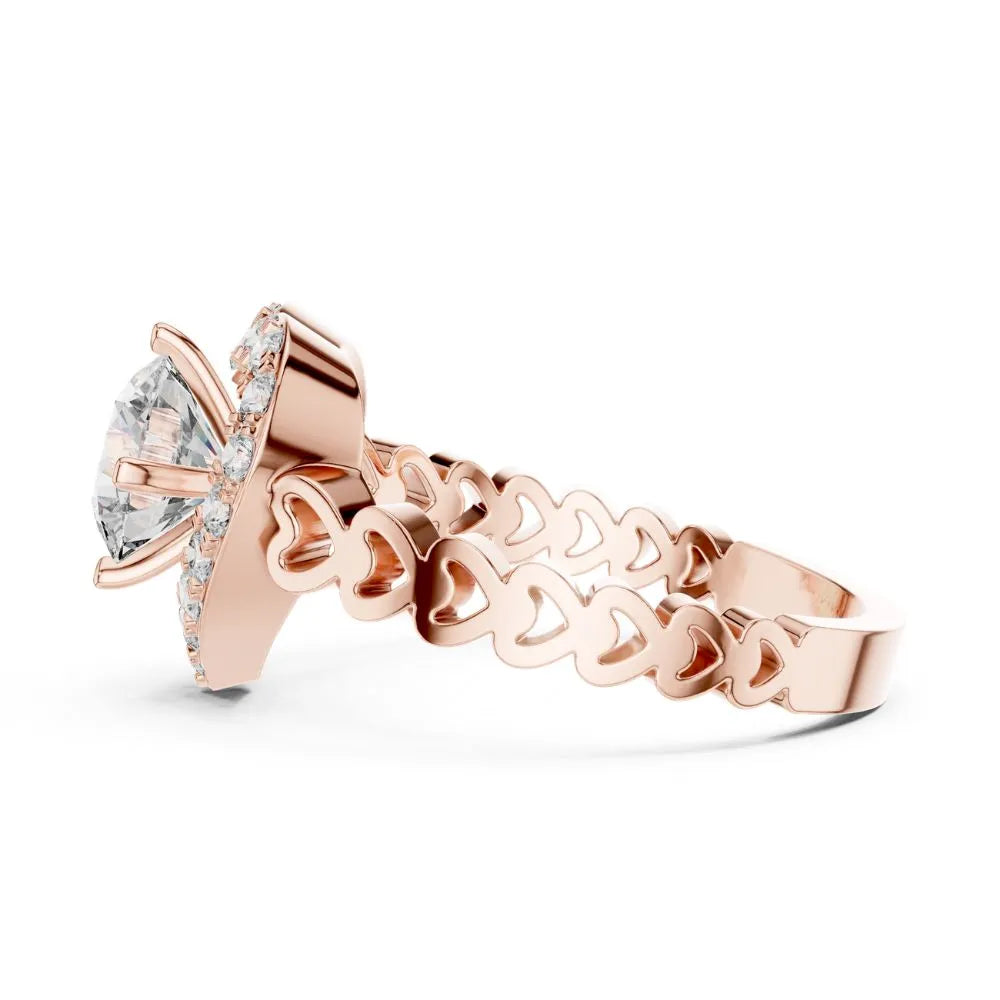 Orynio ORYNIO Eternal Heart Halo Sterling Silver Promise Ring 92.5 silver jewellery