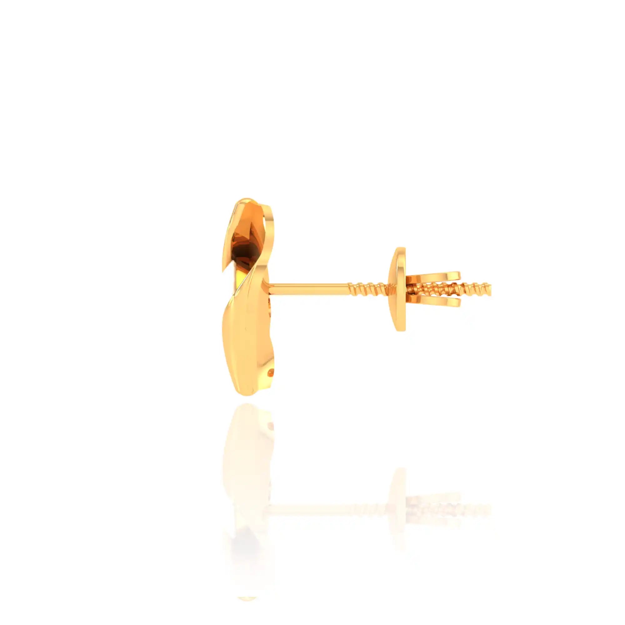 Sleek Golden Diamond Stud Earrings - Modern Twist Design

