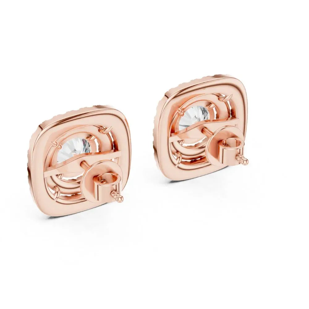 ORYNIO Celestine Halo Luxe Diamond-Style Stud Earrings