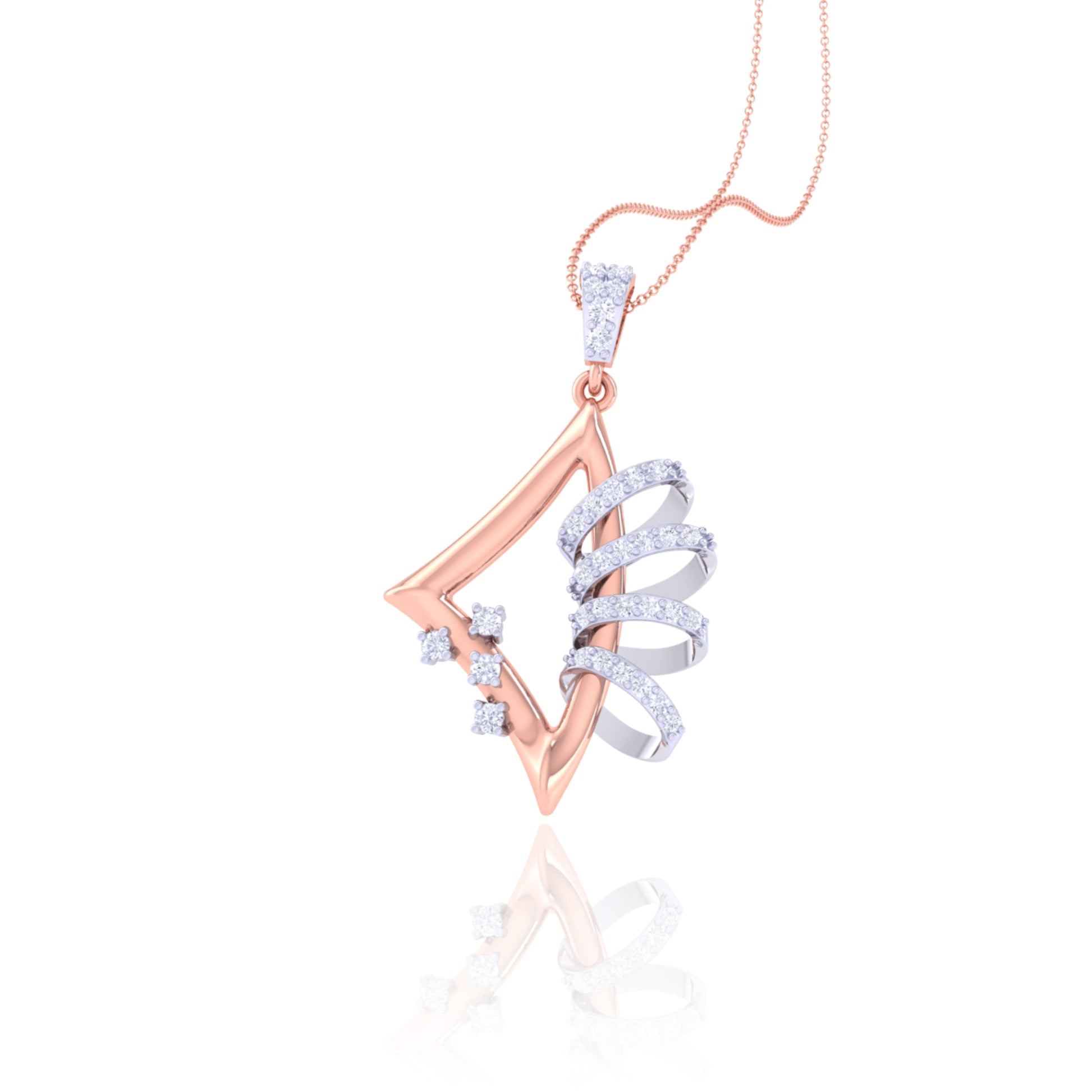 925 Silver Triangle Design Pendant with Chain for Women | Minimalist Jewelry