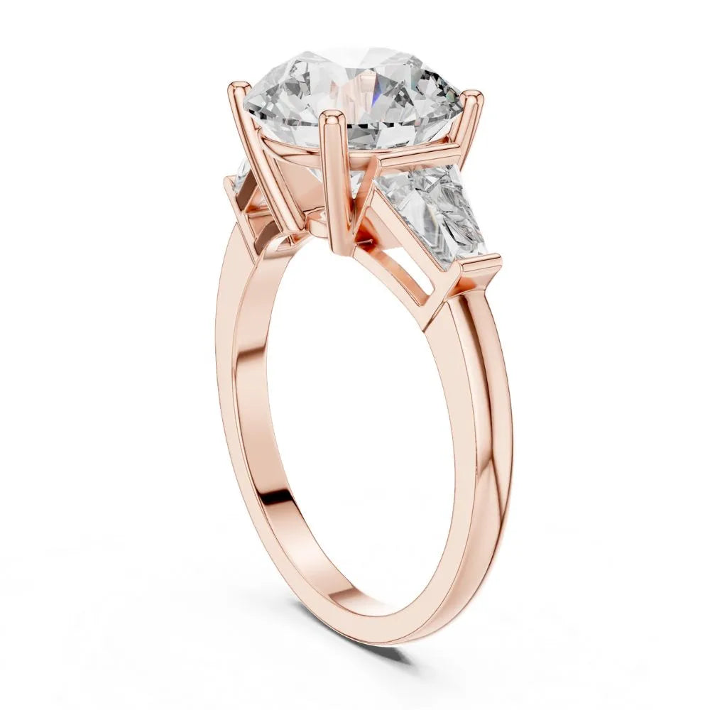 Orynio ORYNIO Radiant Harmony Three-Stone Solitaire Ring in 925 Sterling Silver 92.5 silver jewellery