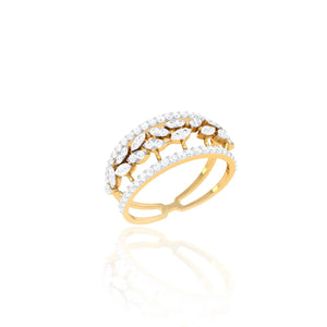 925 Silver Leaf Vine Design Rose Gold Women’s Ring