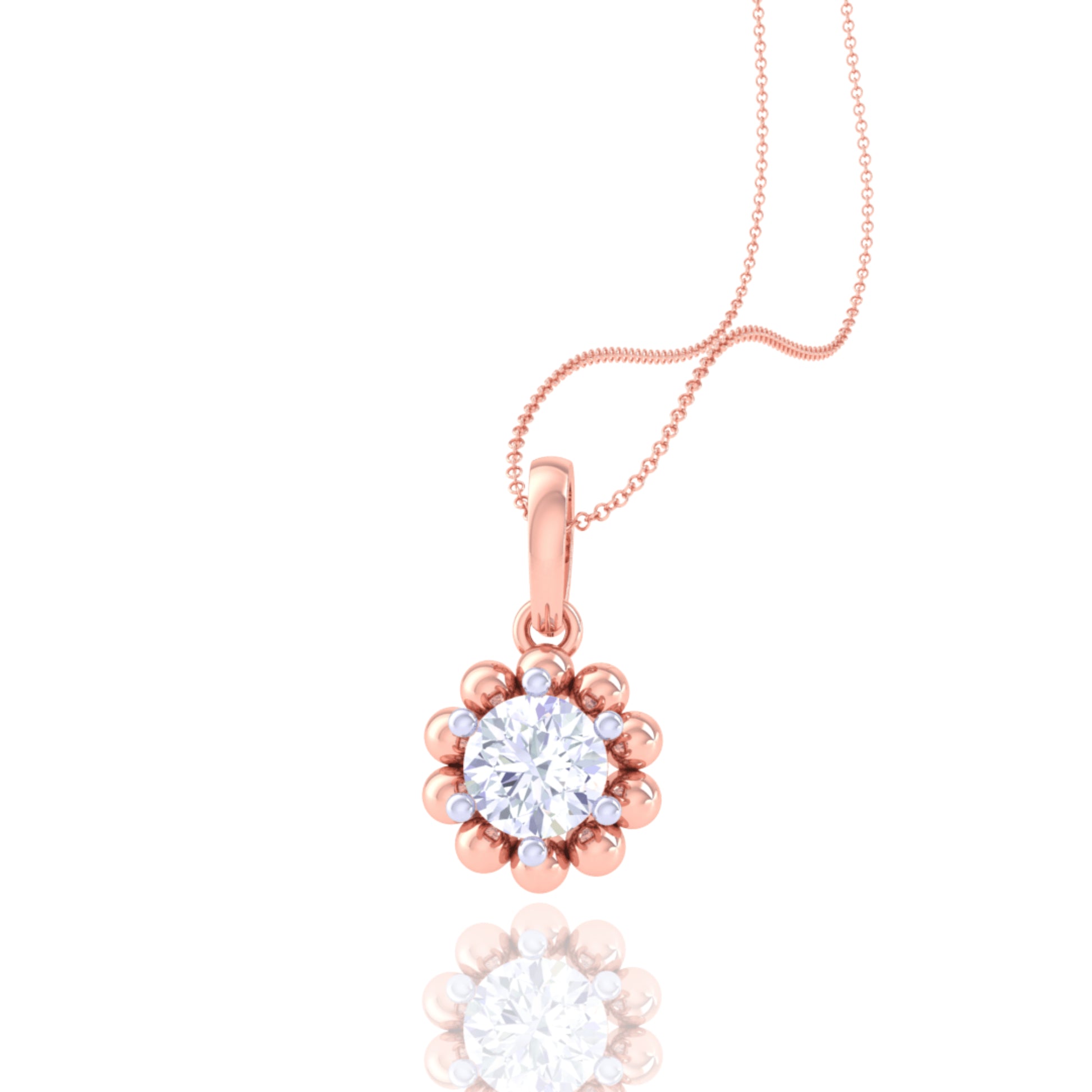 925 Silver Flower Design Women's Chain & Pendant