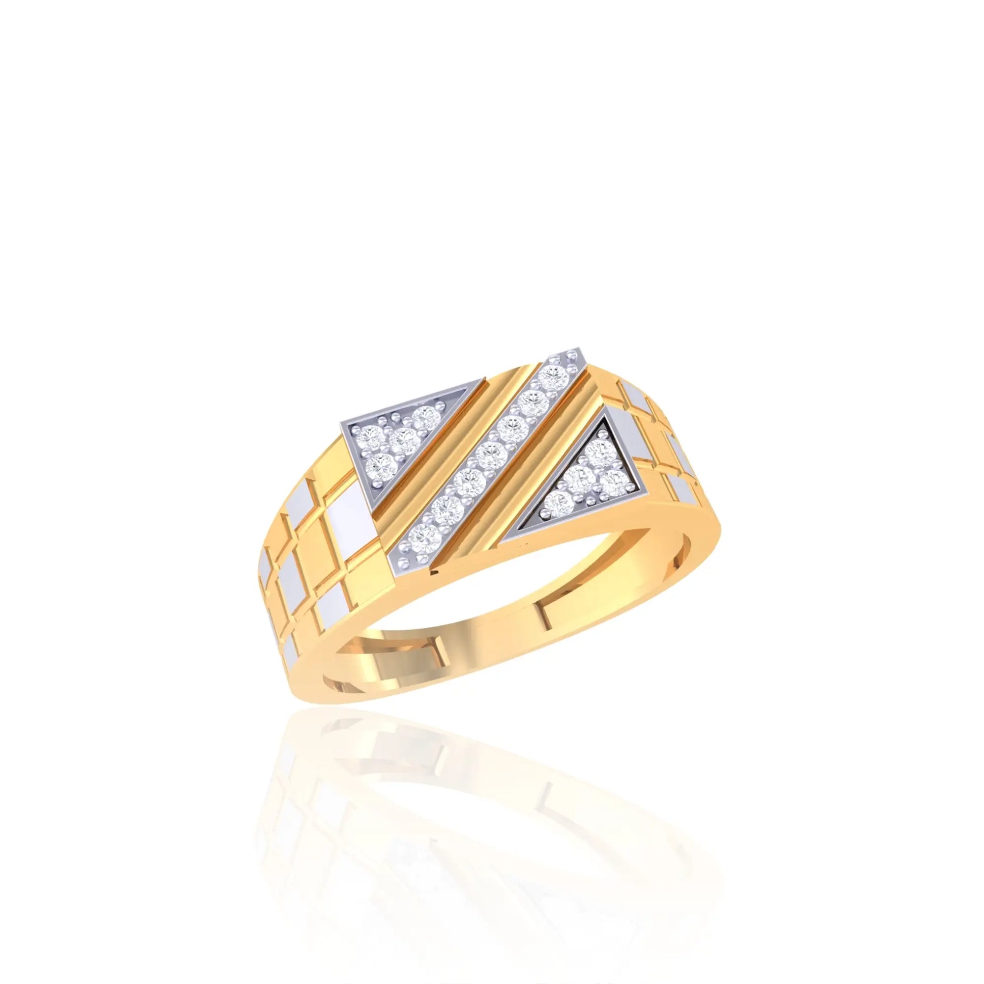925 Silver Geometric Design Crystal Ring