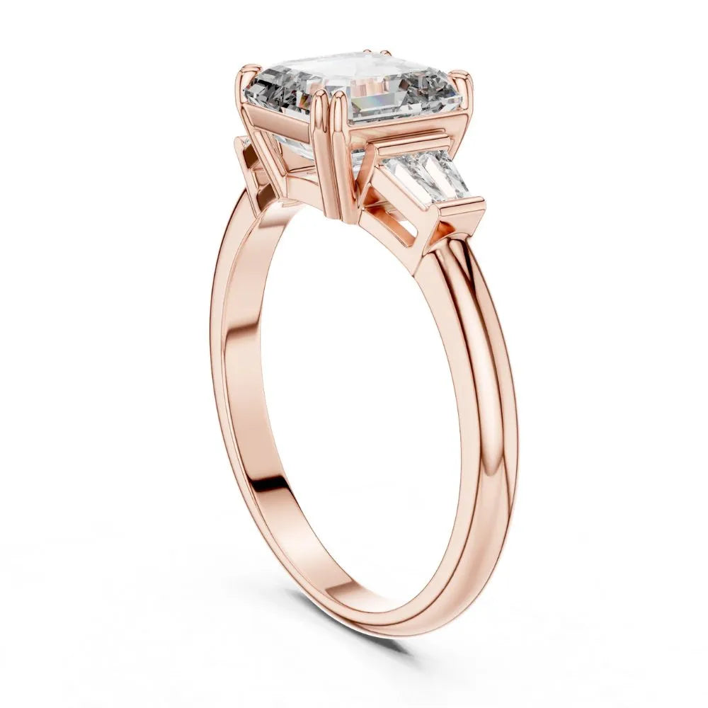 Orynio ORYNIO Prestige Asscher Three-Stone Engagement Ring in 925 Sterling Silver 92.5 silver jewellery