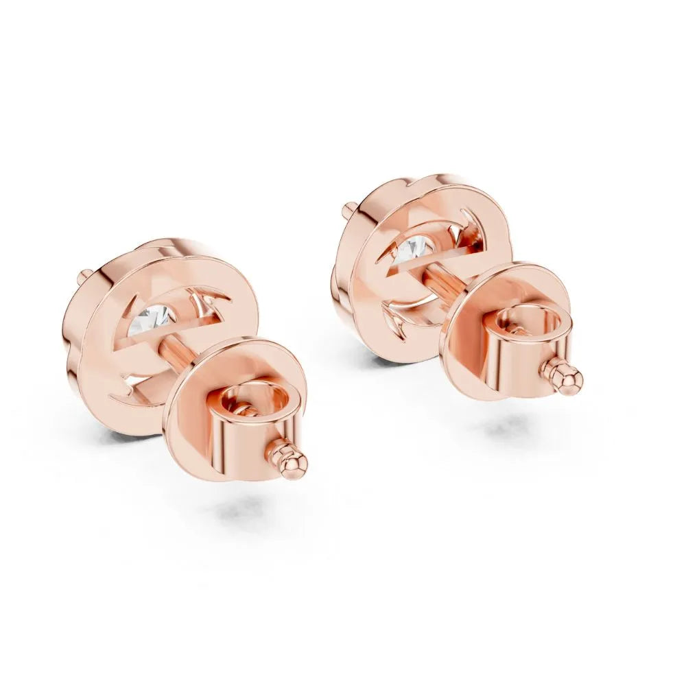 ORYNIO Spiral Swirl Solitaire Stud Earrings in 925 Sterling Silver