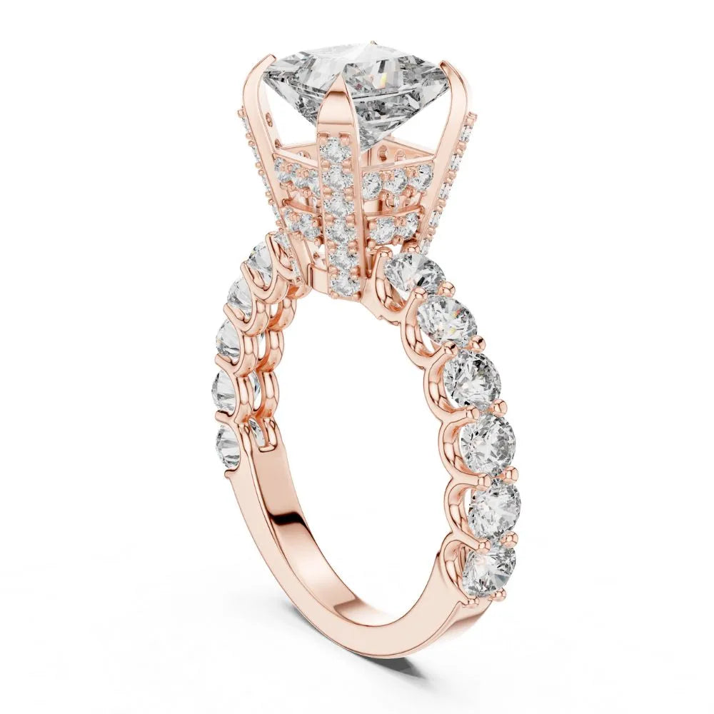 Orynio ORYNIO Celestia Princess Halo Engagement Ring in 925 Sterling Silver 92.5 silver jewellery