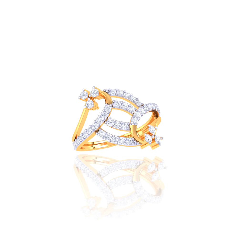 92.5 Sterling Silver Sparkling Flower Ring with CZ Stones