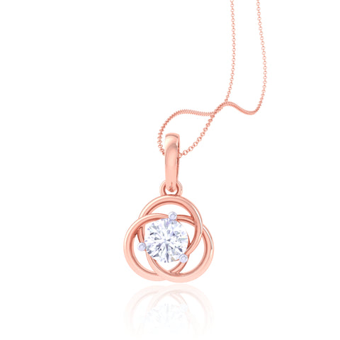 925 Silver Flower Solitaire Pendant & Chain for Women