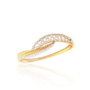 Orynio Rose Gold Diamond Net Design Bangle for Women 92.5 silver jewellery