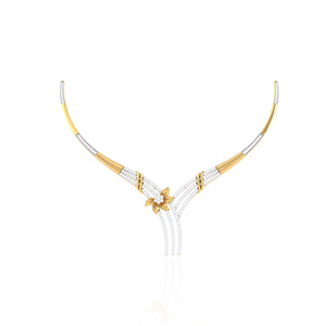 925 Silver Rose Gold Necklace with Floral Diamond Design for Women