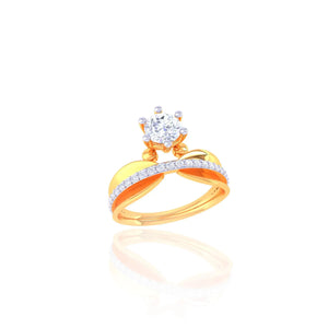 925 Silver Solitaire CZ Rose Gold Women's Engagement Ring