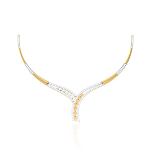 925 Silver Heart Motif Rose Gold & CZ Women's Necklace