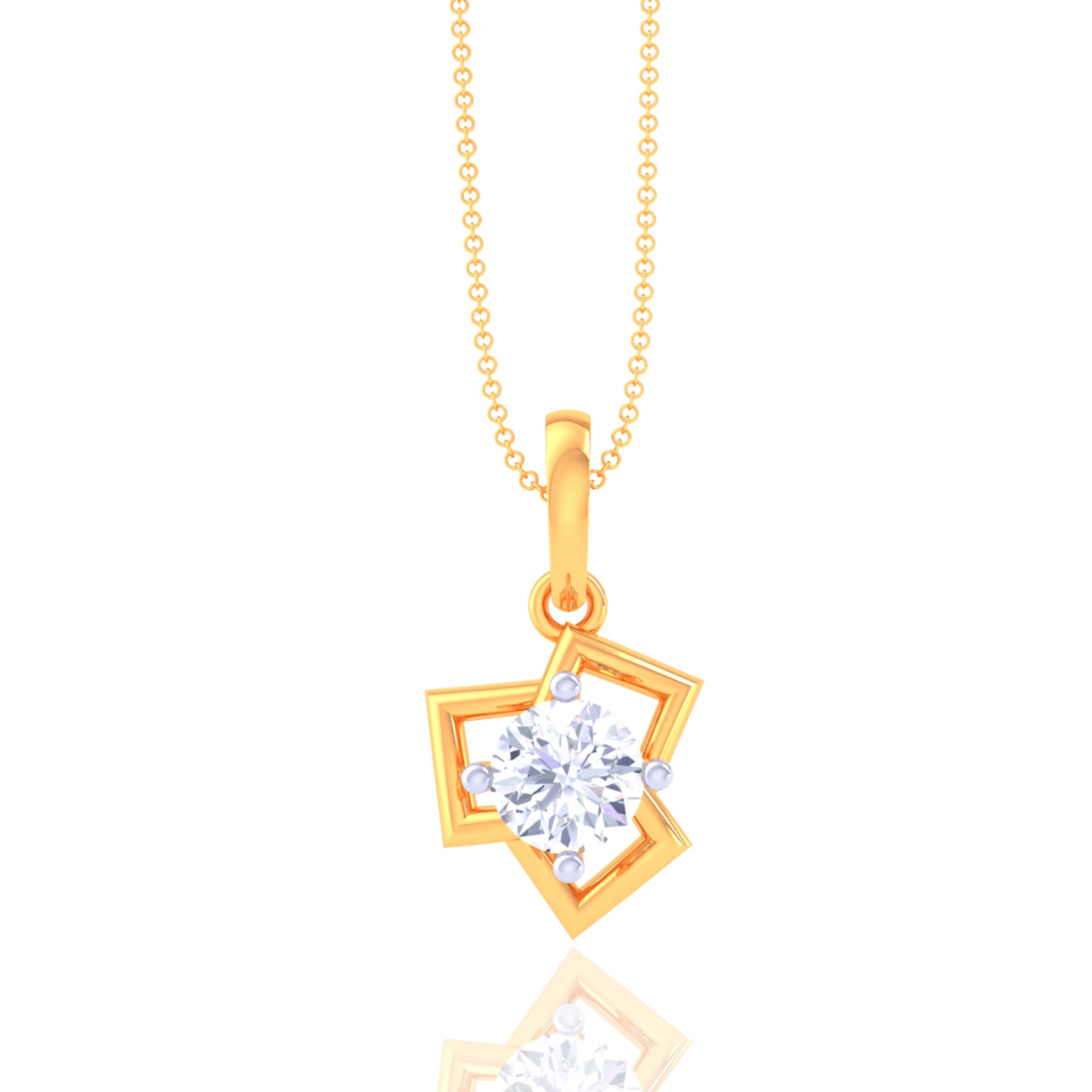 925 Silver Square Design Women's Chain & Pendant