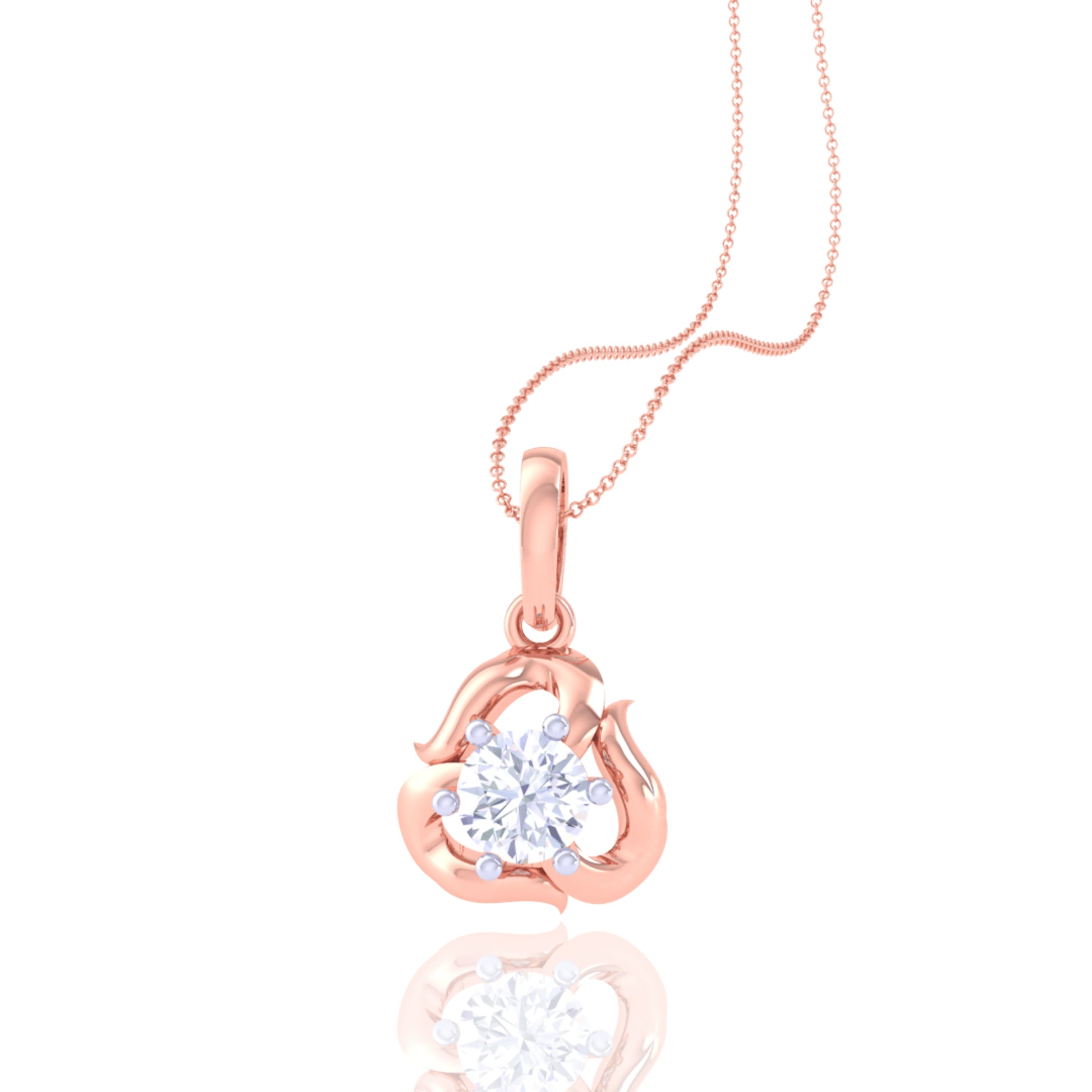 925 Silver Single Stone Light Design Women's Chain & Pendant