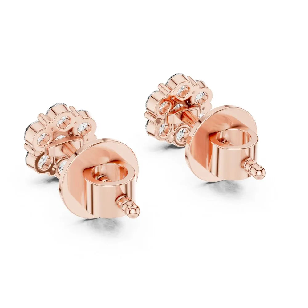 ORYNIO Floral Cluster Stud Earrings in 925 Sterling Silver