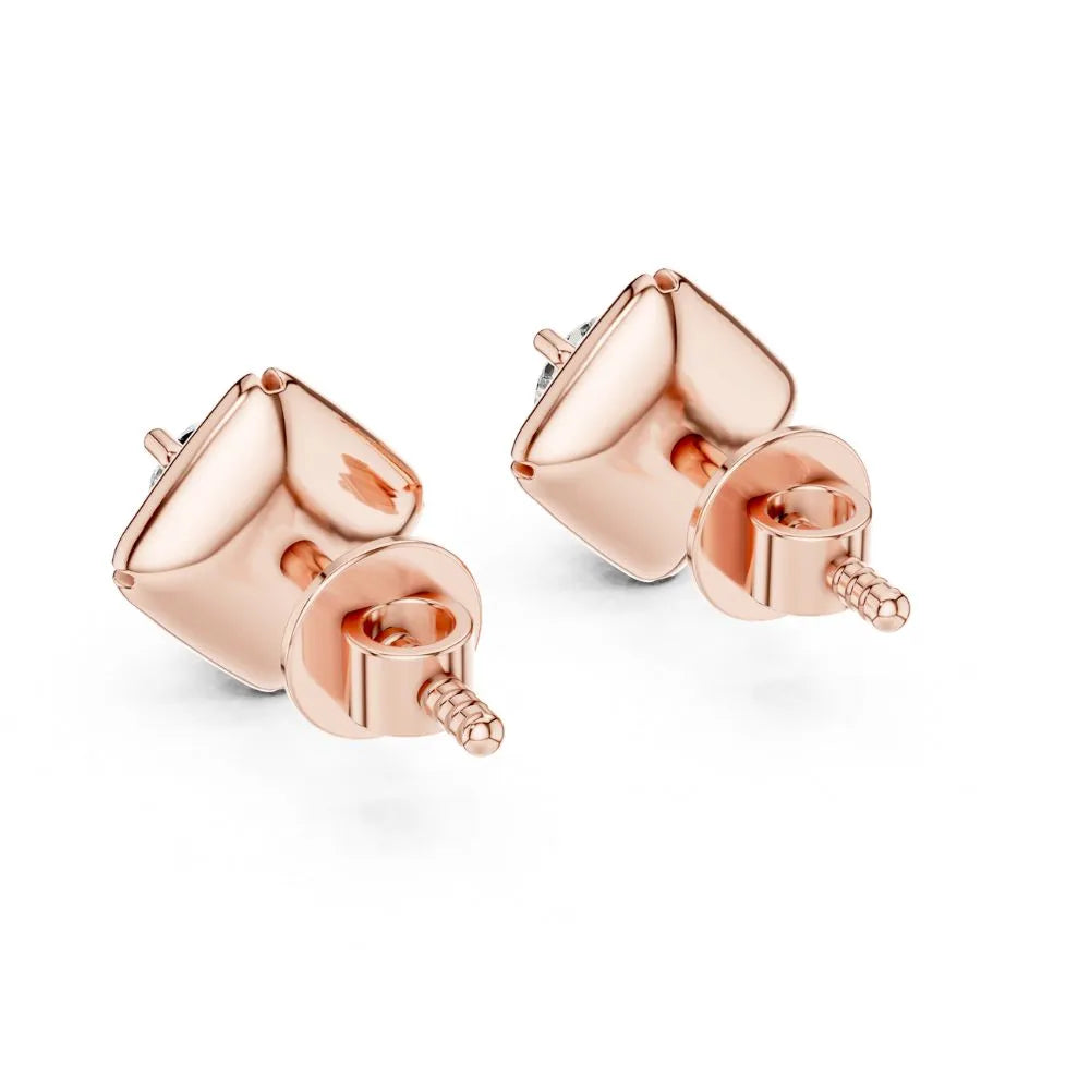 ORYNIO Sculptural Geometric Solitaire Stud Earrings in 925 Sterling Silver