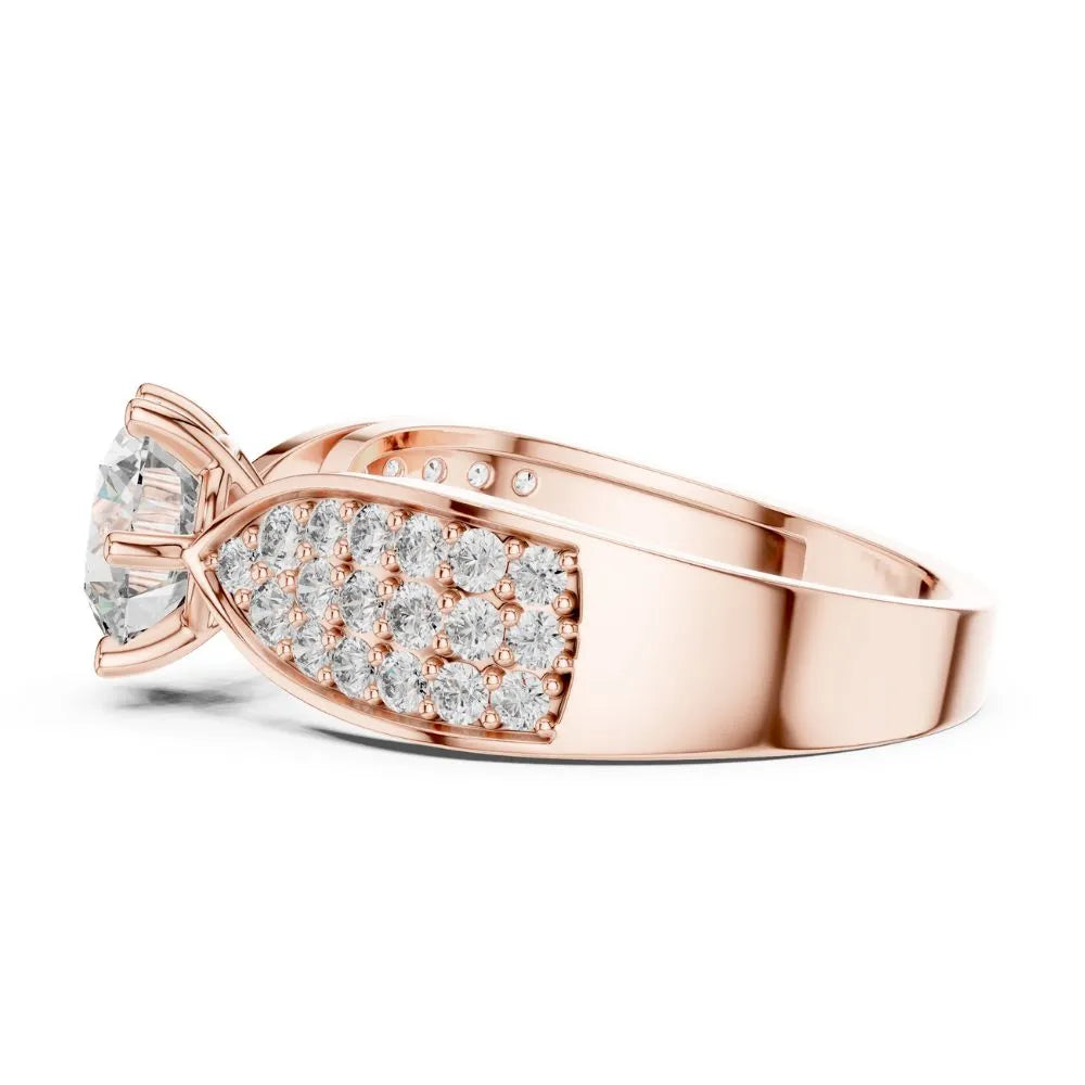 Orynio ORYNIO Regal Brilliance Solitaire Pave Sterling Silver Ring 92.5 silver jewellery