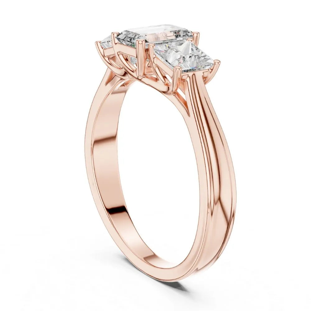 Orynio ORYNIO Imperial Emerald Three Stone Ring in 925 Sterling Silver 92.5 silver jewellery