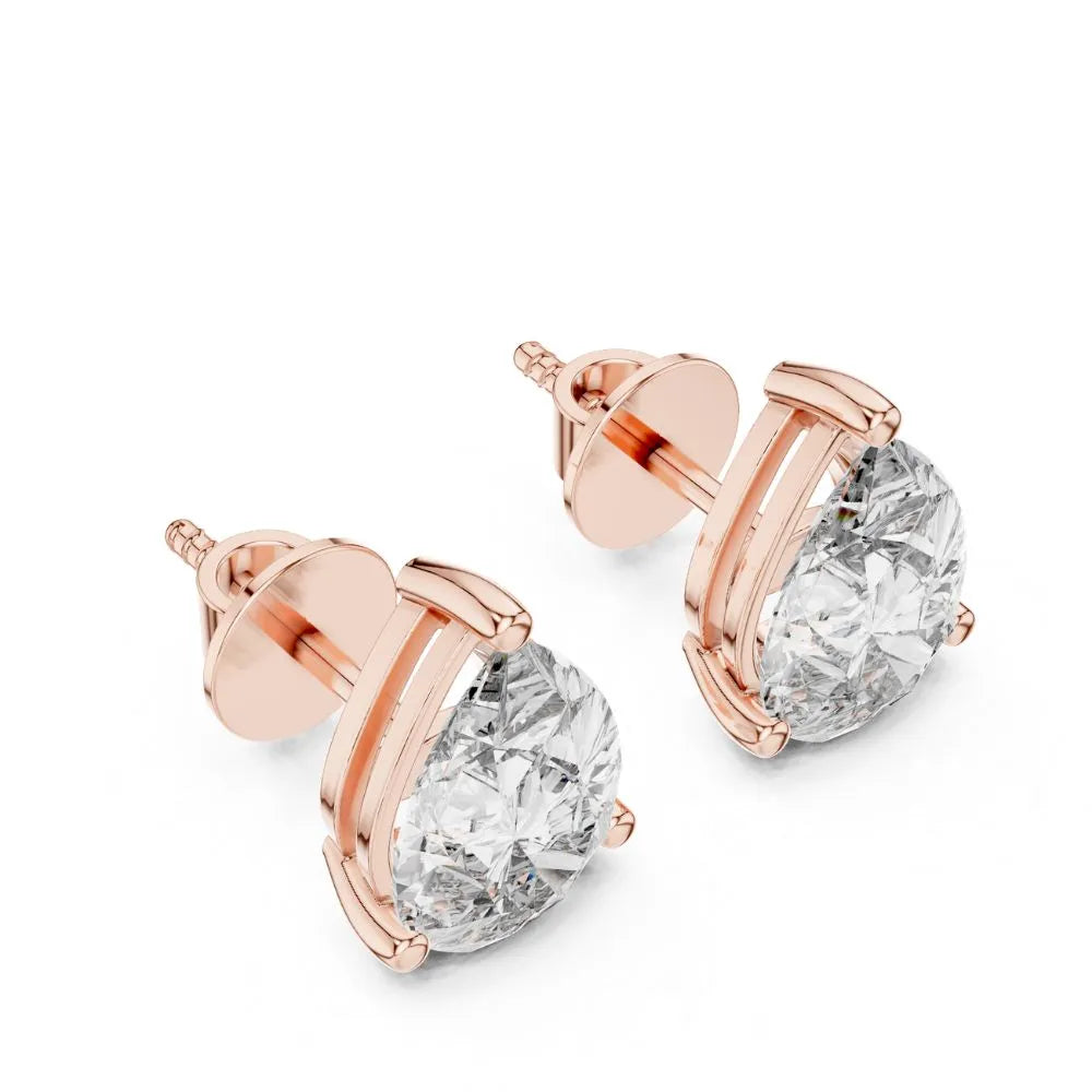 ORYNIO Pear Cut Solitaire Stud Earrings in 925 Sterling Silver