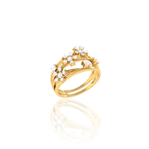 925 Silver Multi-Flower Design Rose Gold Women’s Ring