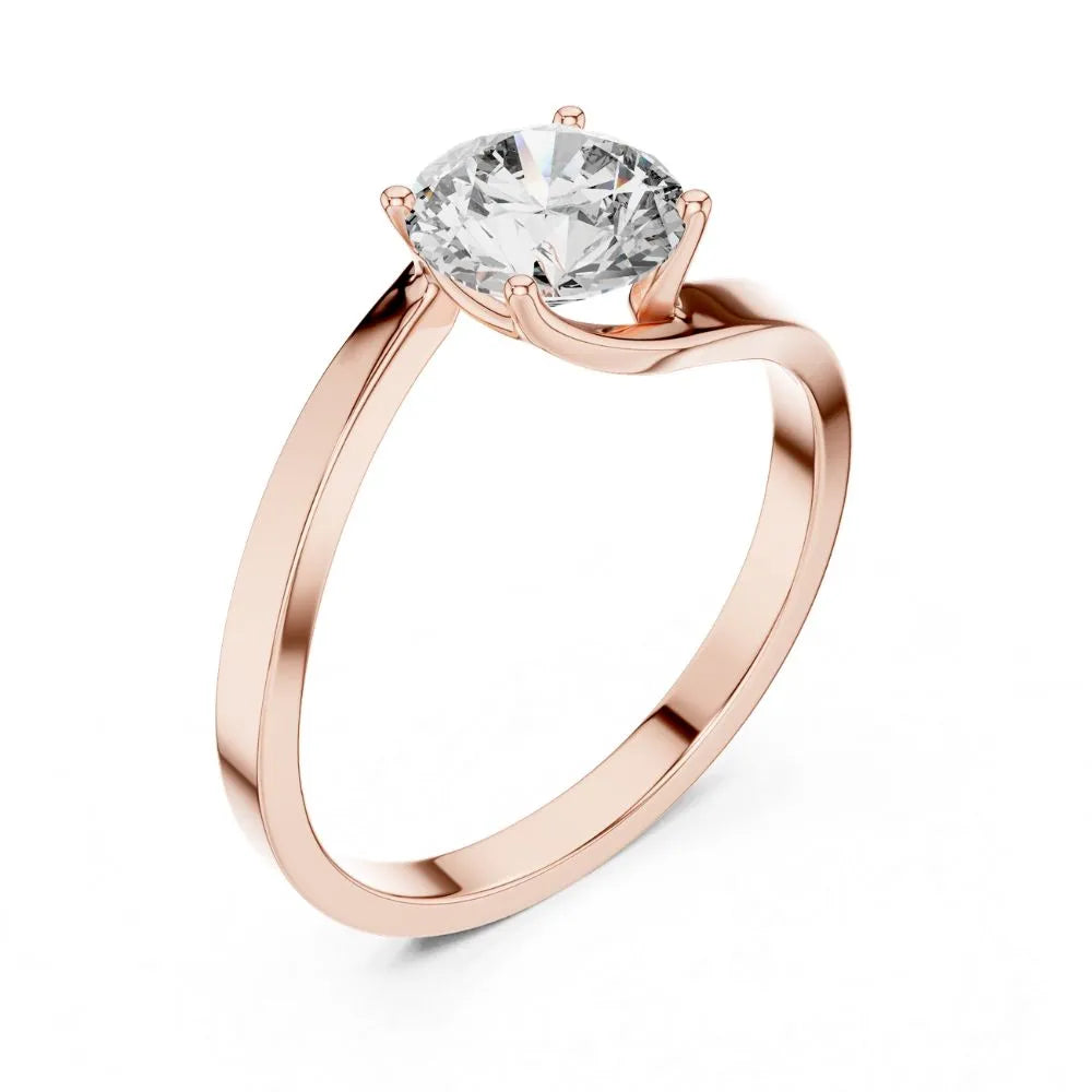 Orynio ORYNIO Aurelle Twist Solitaire Ring in 925 Sterling Silver 92.5 silver jewellery