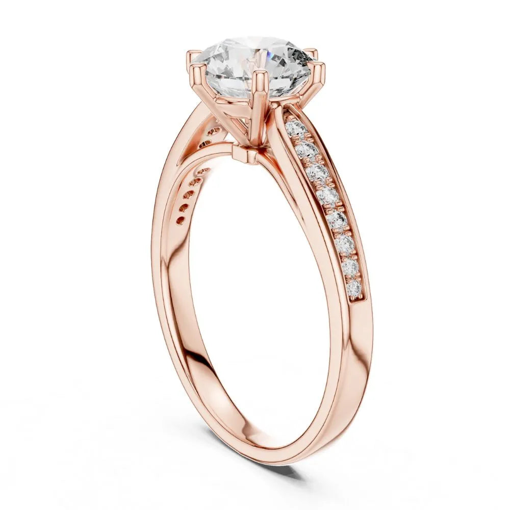 Orynio ORYNIO Radiant Pavé Solitaire Ring in 925 Sterling Silver 92.5 silver jewellery