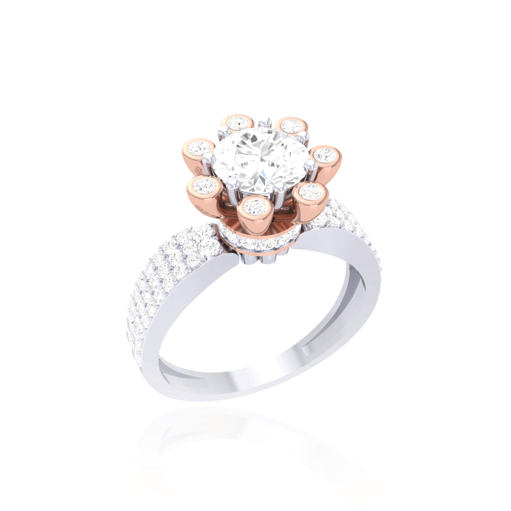 925 Silver Two-Tone Solitaire Ring for Women