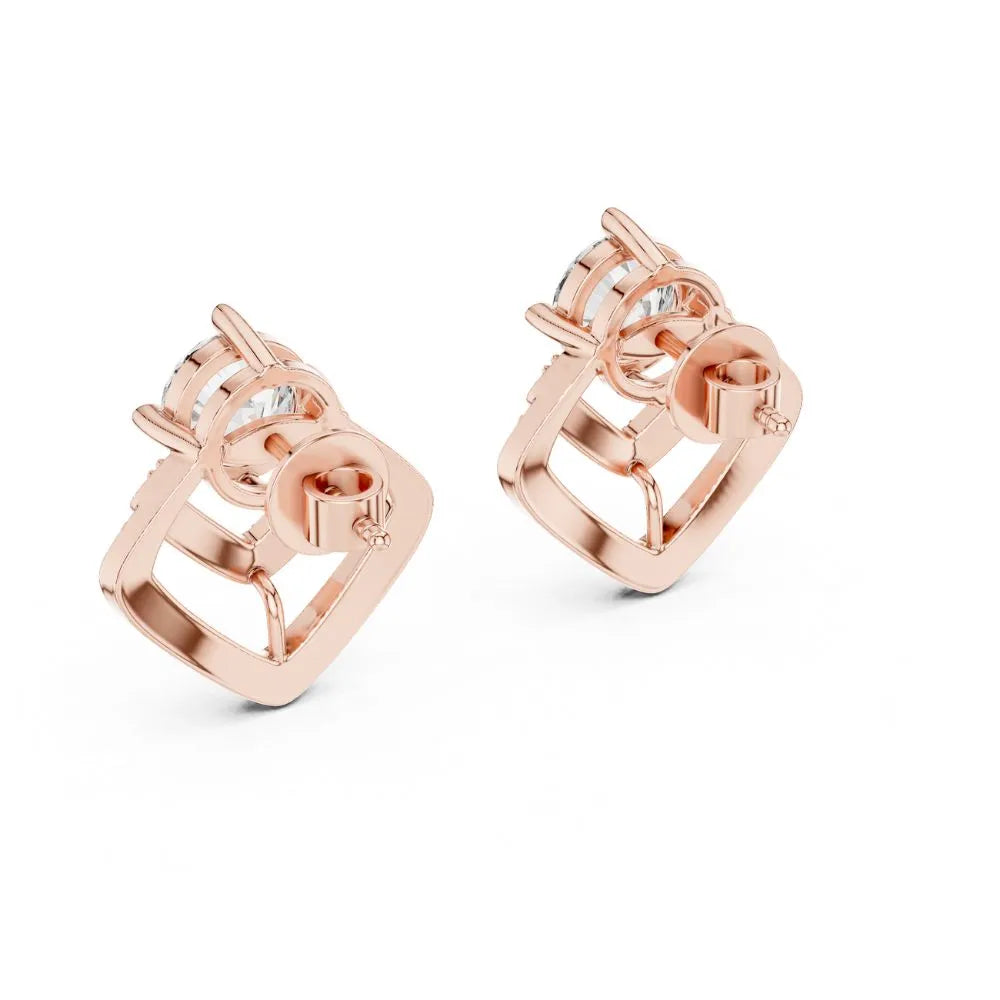ORYNIO Celestia Luxe Halo Drop Earrings in 925 Sterling Silver
