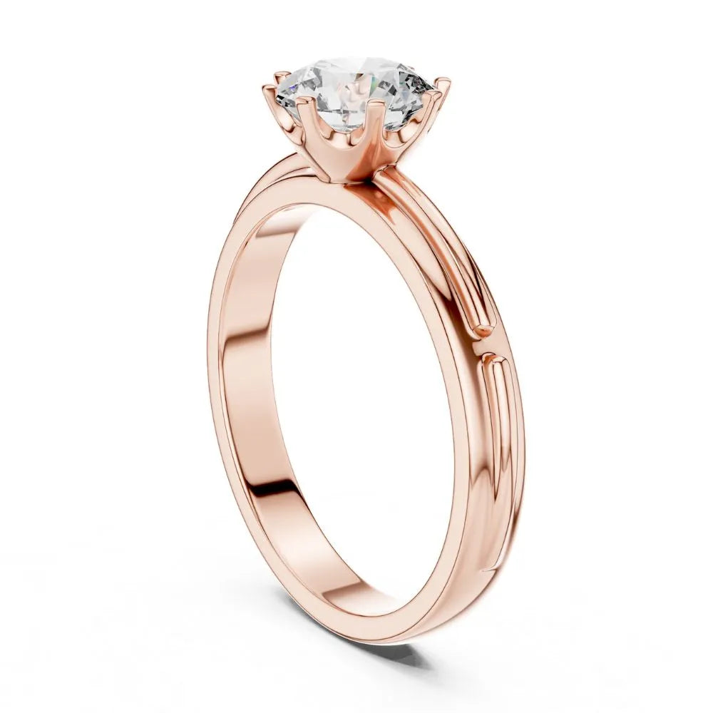 Elegant Six-Prong Solitaire Ring in 925 Sterling Silver | ORYNIO