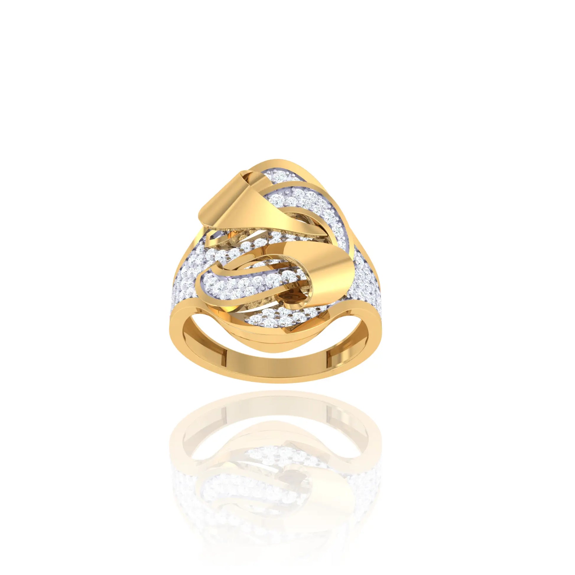 925 Silver Dual Tone Gold & Rose Gold Designer Ring for Women