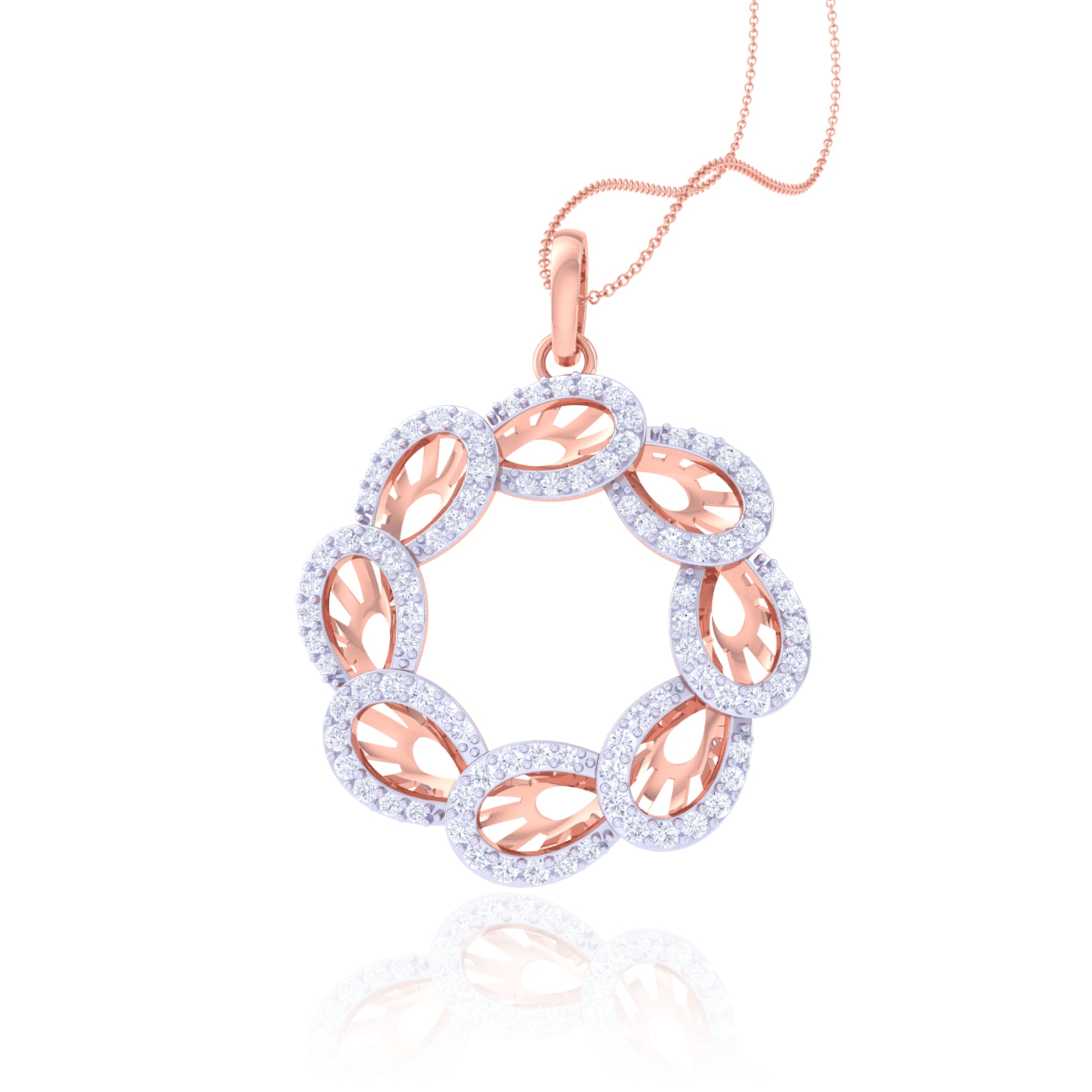 Elegant 925 Silver Round Pendant & Chain for Women