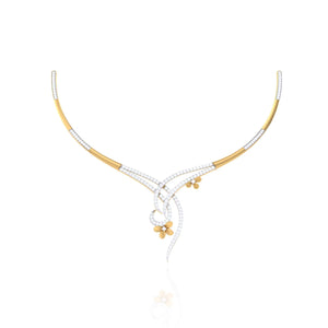 Charming 92.5 Silver Women's Necklace with Rose Gold & Diamond-like Detailing