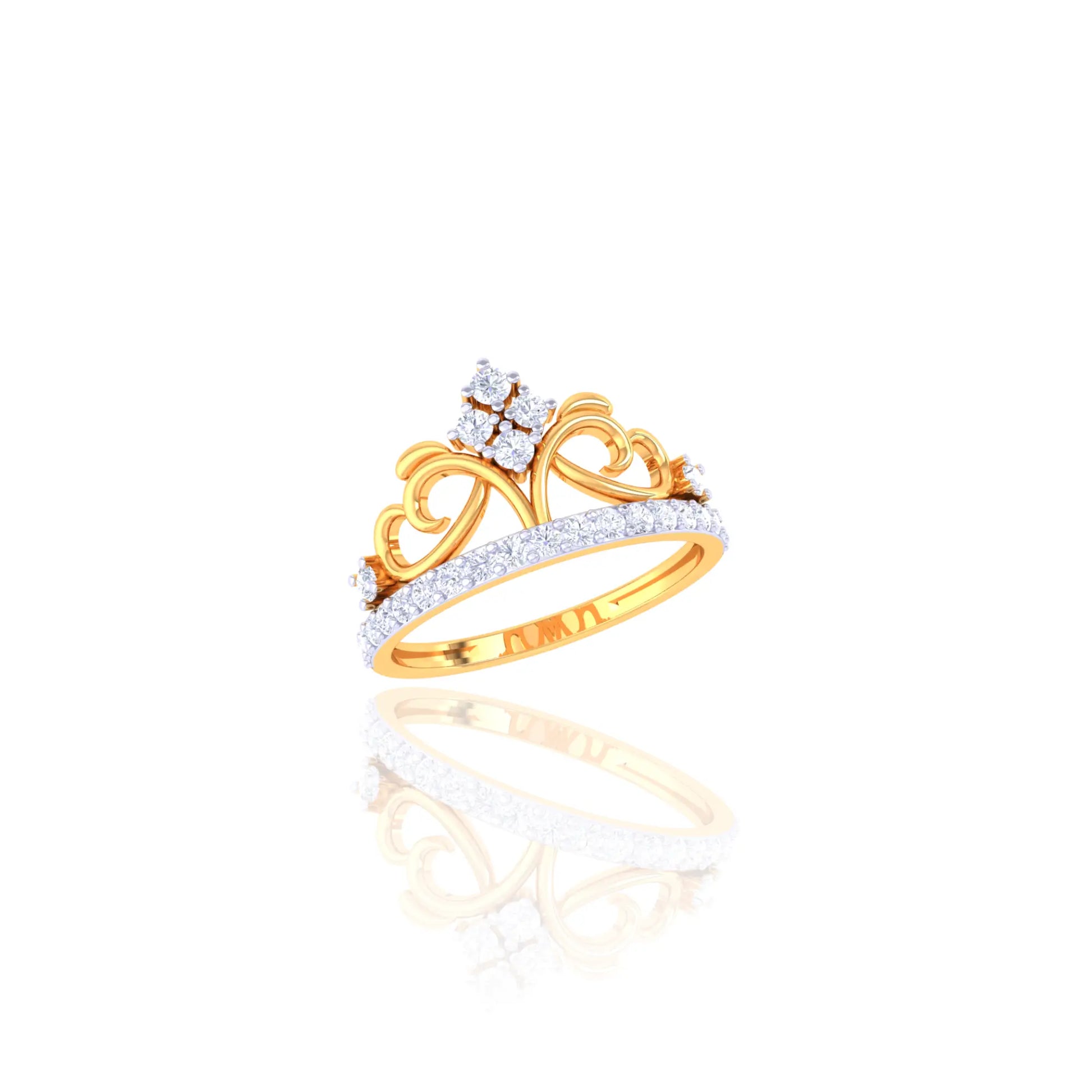 92.5 Sterling Silver Tiara-Inspired Ring with CZ Stones