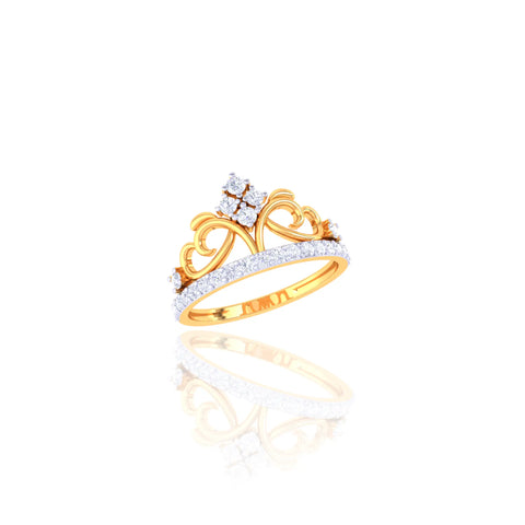 92.5 Sterling Silver Tiara-Inspired Ring with CZ Stones