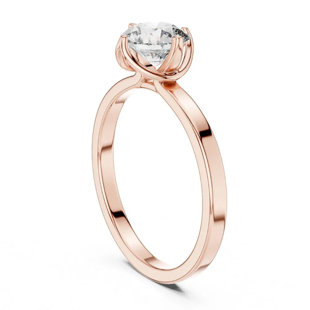 Petal Prong Solitaire Ring in 925 Sterling Silver | ORYNIO