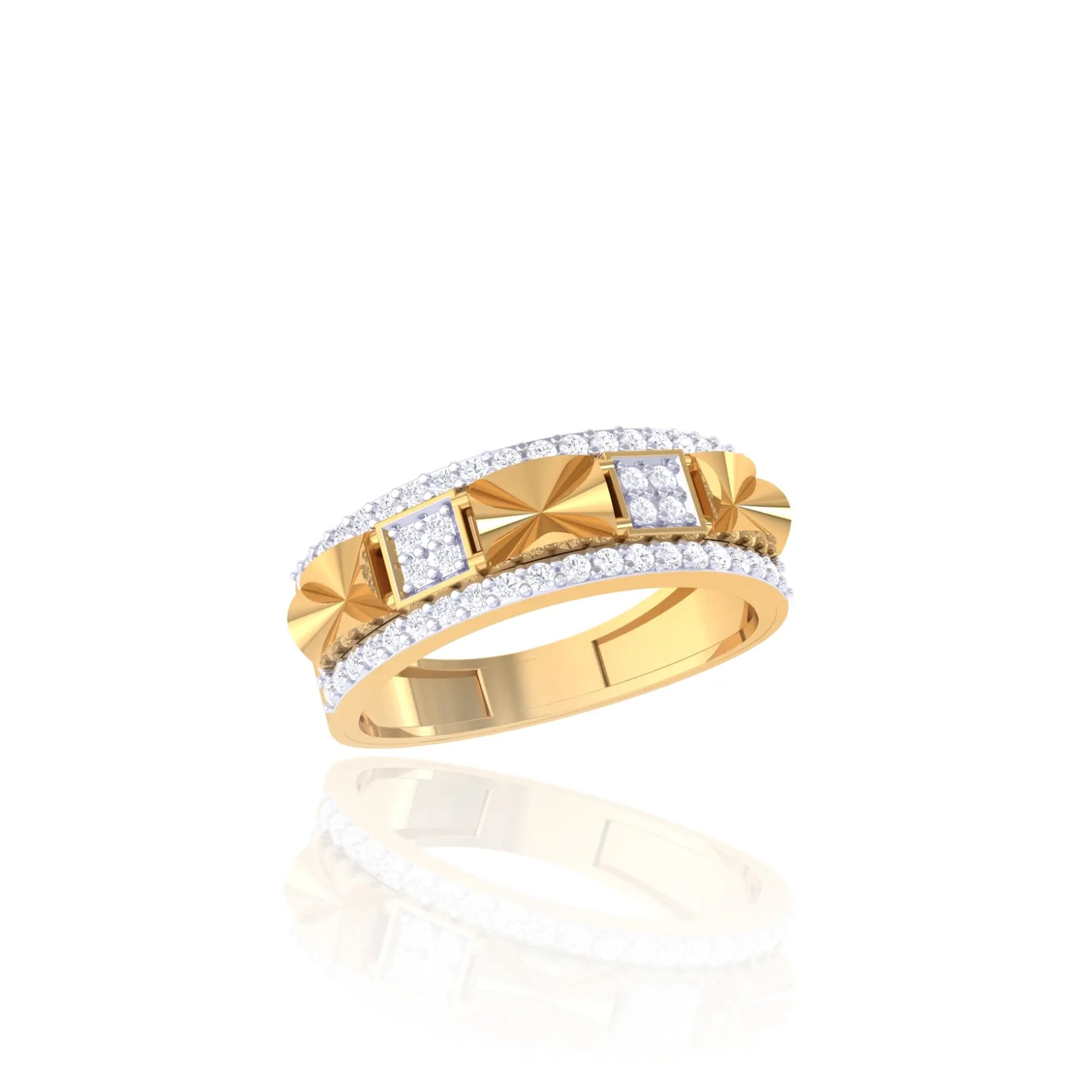 92.5 Silver Men's Ring and Diamond Accents