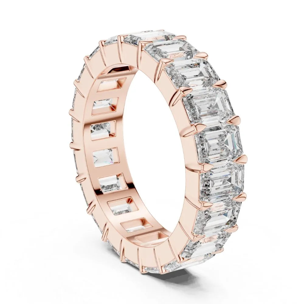 Orynio ORYNIO Luméa Emerald-Cut Eternity Band Ring in 925 Sterling Silver 92.5 silver jewellery