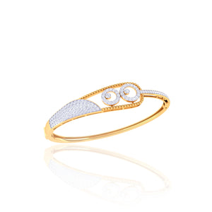 Rose Gold Spiral Diamond Bangle for Women