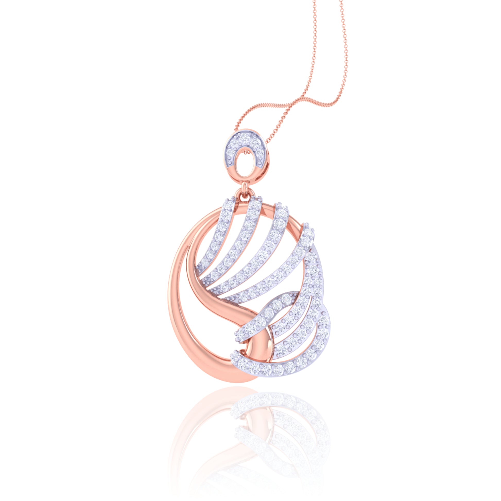 Elegant 925 Silver Oval Pendant & Chain for Women