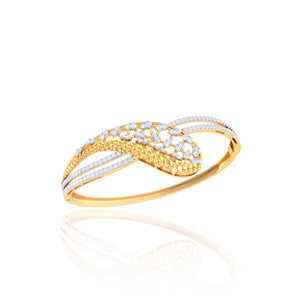 925 Silver Criss-Cross CZ Rose Gold Women’s Cuff Bracelet

